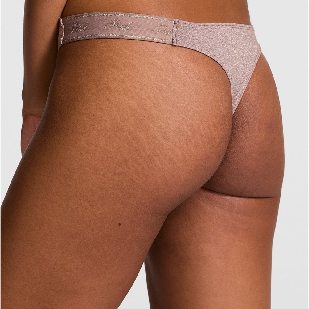 Logo shimmer thong - Iced coffee sparkle
